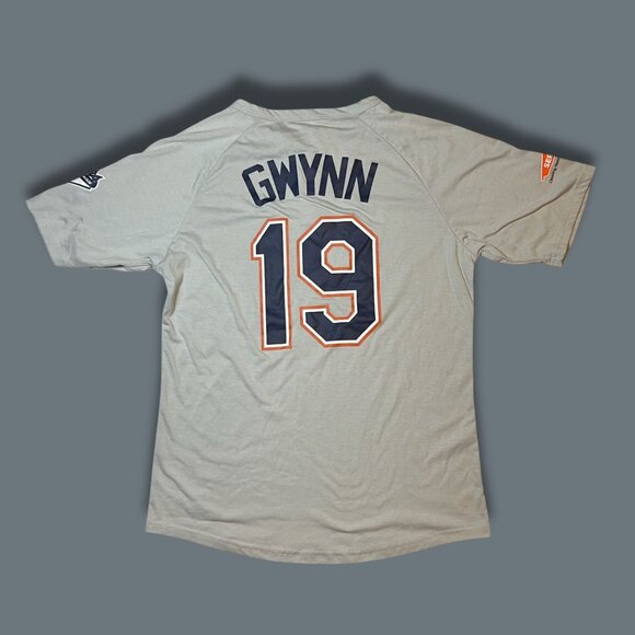 Tony Gwynn #19 San Diego Padres Gray Jersey Short Sleeve Raglan Style - Picture 3 of 6